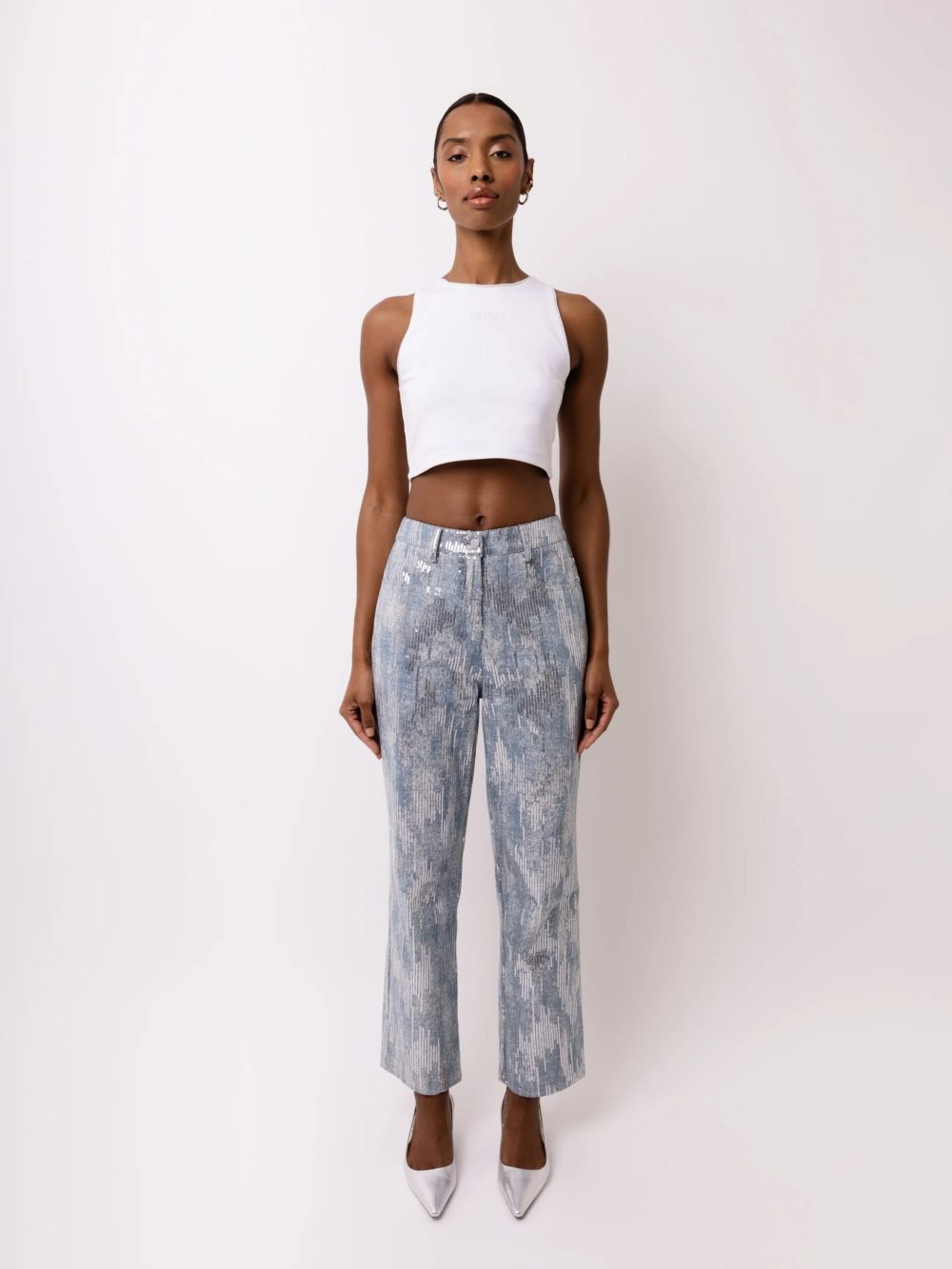 Teddie Embellished Straight Leg Pants