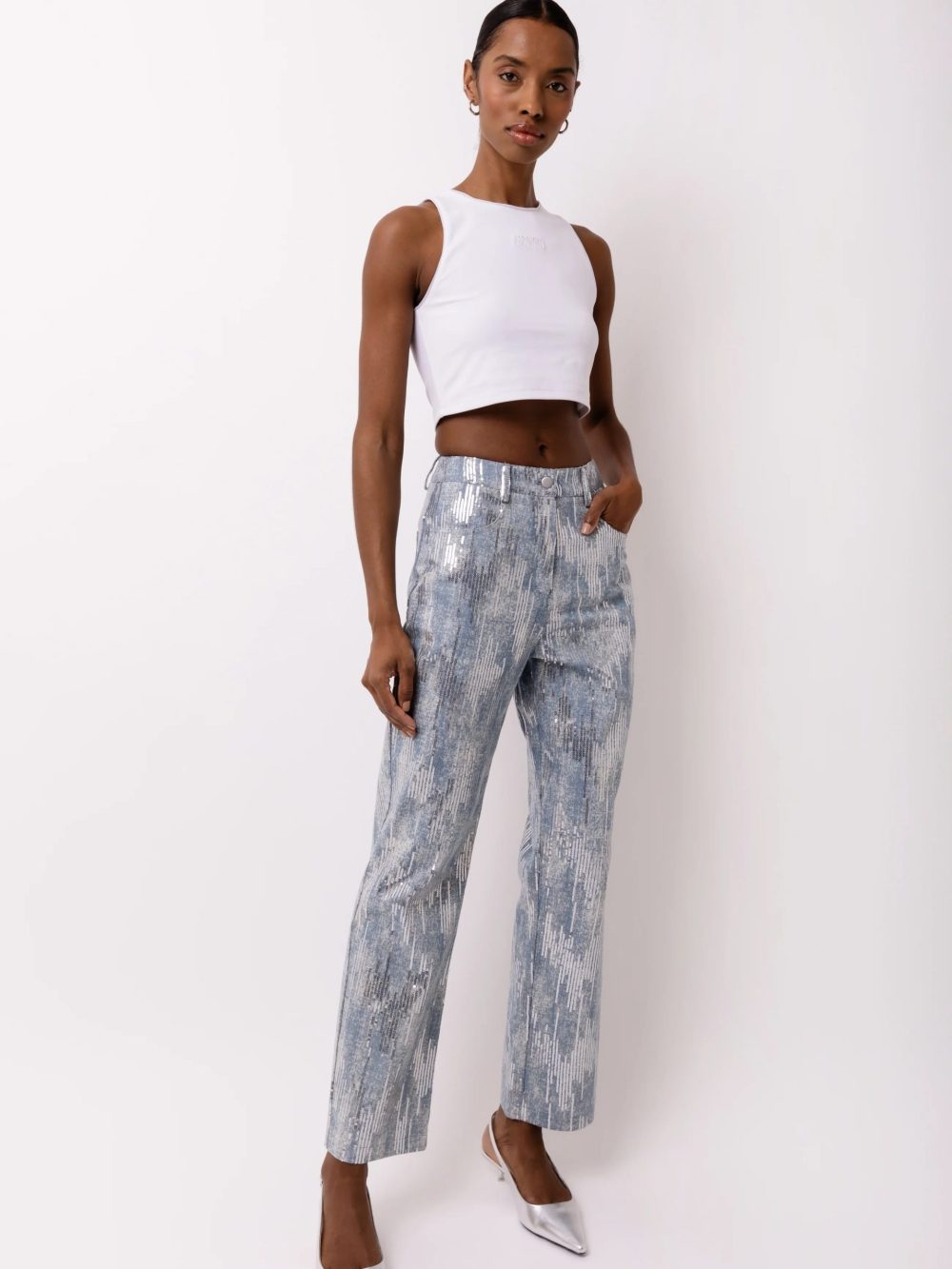 Teddie Embellished Straight Leg Pants