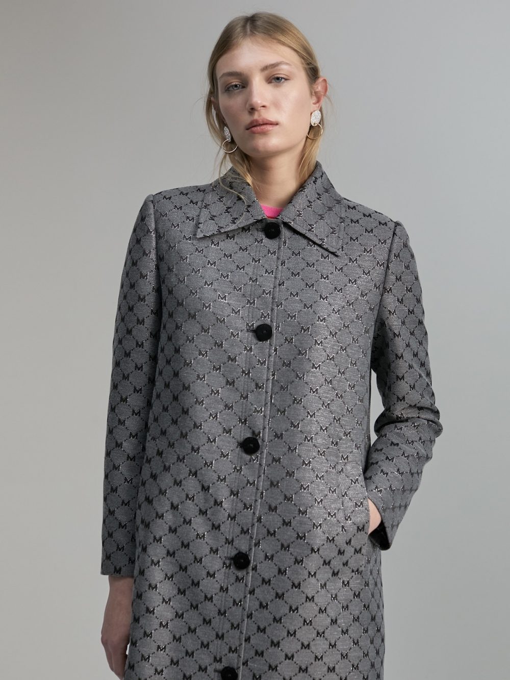 Shimmer Monogram Trench Coat