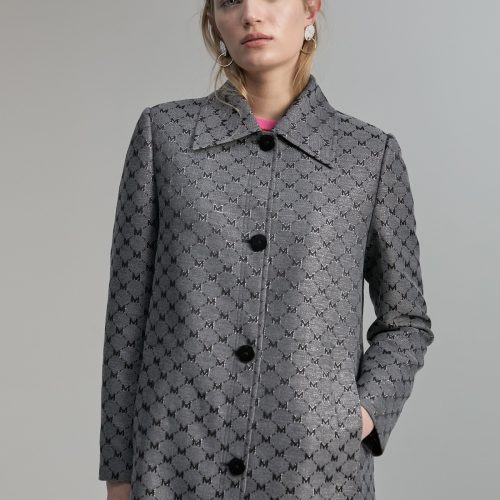 Shimmer Monogram Trench Coat