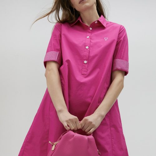 Poplin Dress With Rhinestone Details