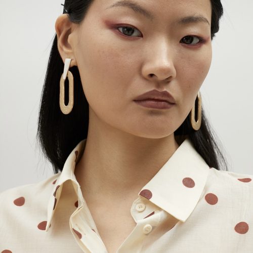 Semi-Sheer Polka Dot Shirt