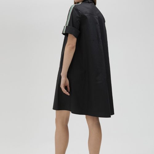 Poplin Black Mini Shirt Dress
