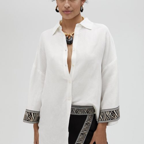 Linen Shirt With Border