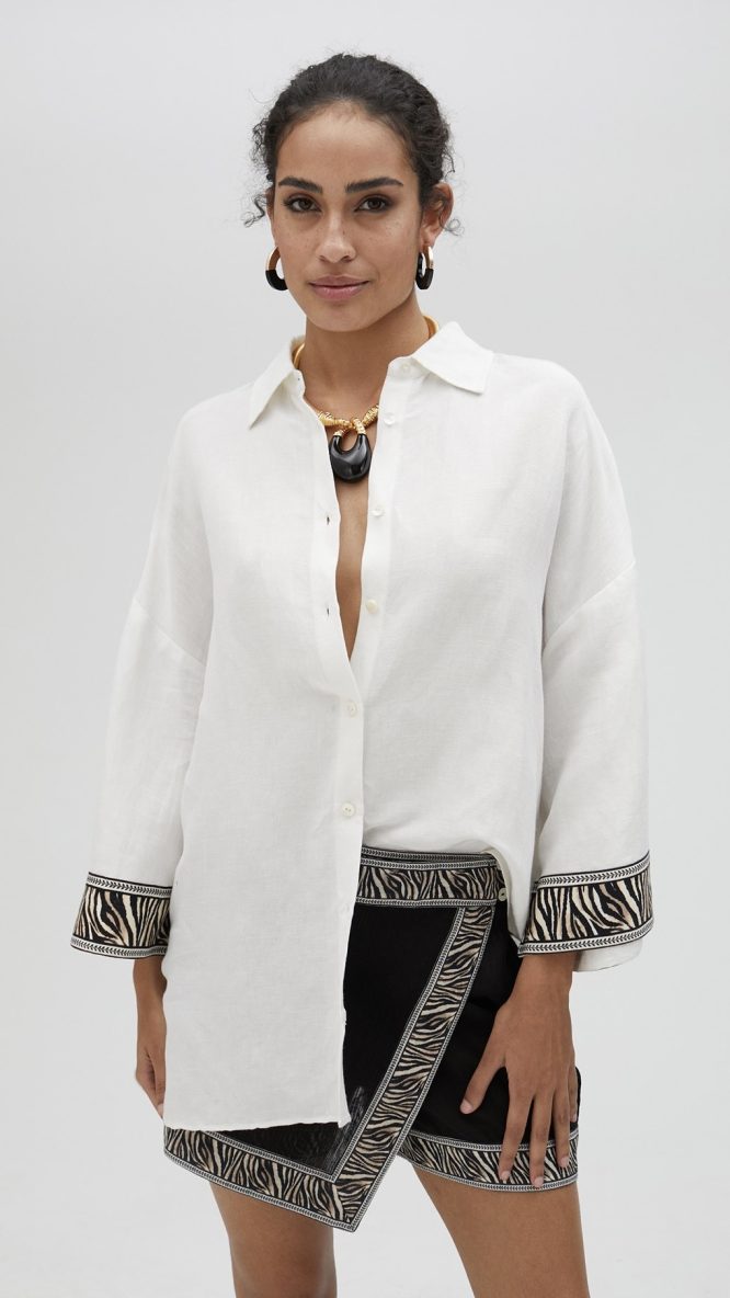 Linen Shirt With Border