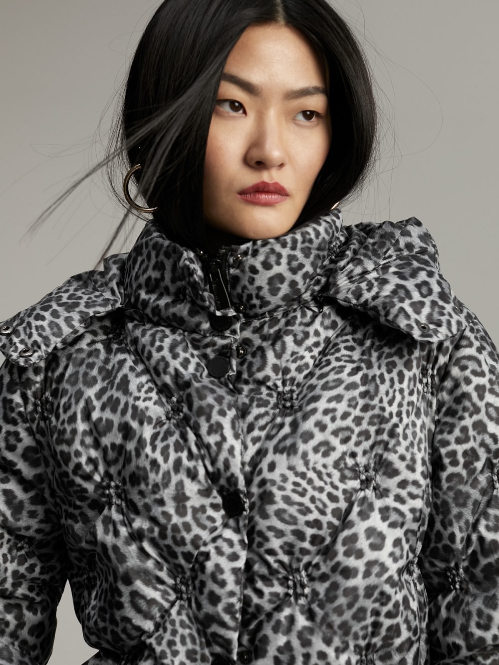 Quilted Animal Print Anorak