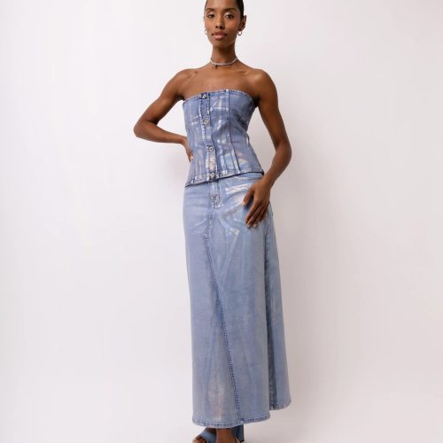 Mimi Denim Metallic Corset