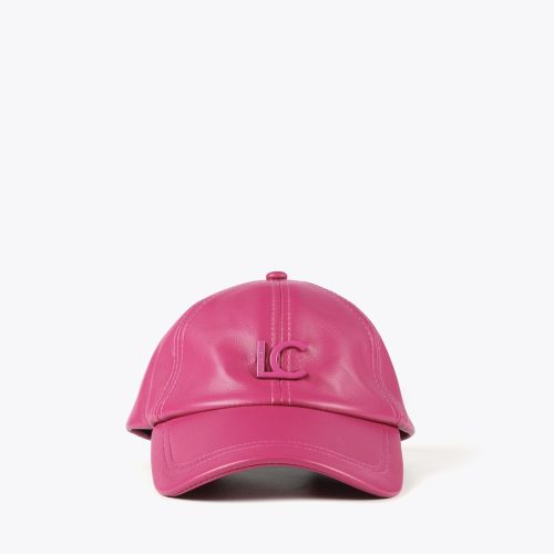 Pink Faux Leather Hat