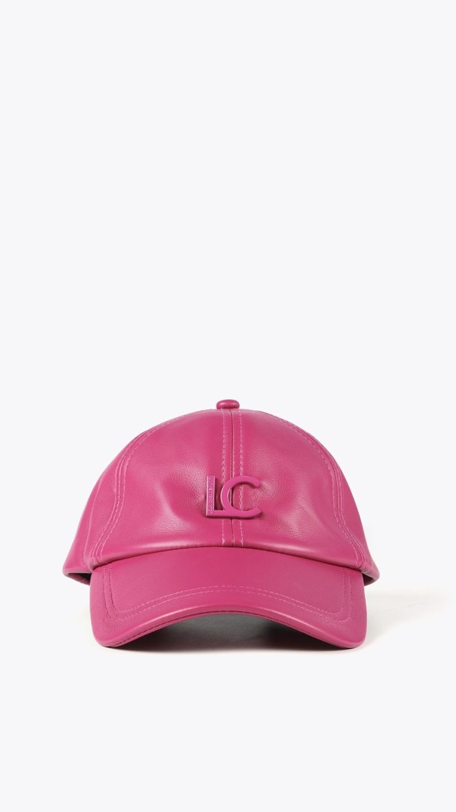 Pink Faux Leather Hat