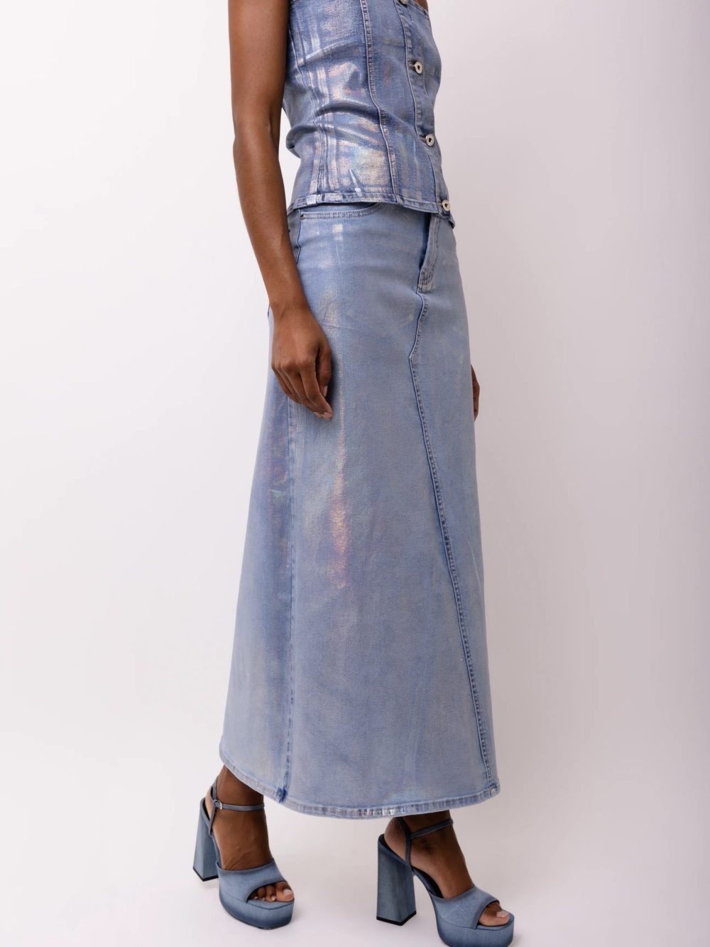 Mimi Denim Metallic Corset