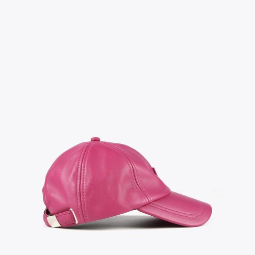 Pink Faux Leather Hat