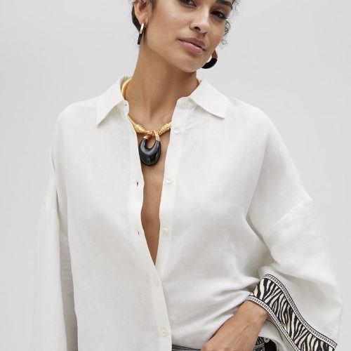 Linen Shirt With Border