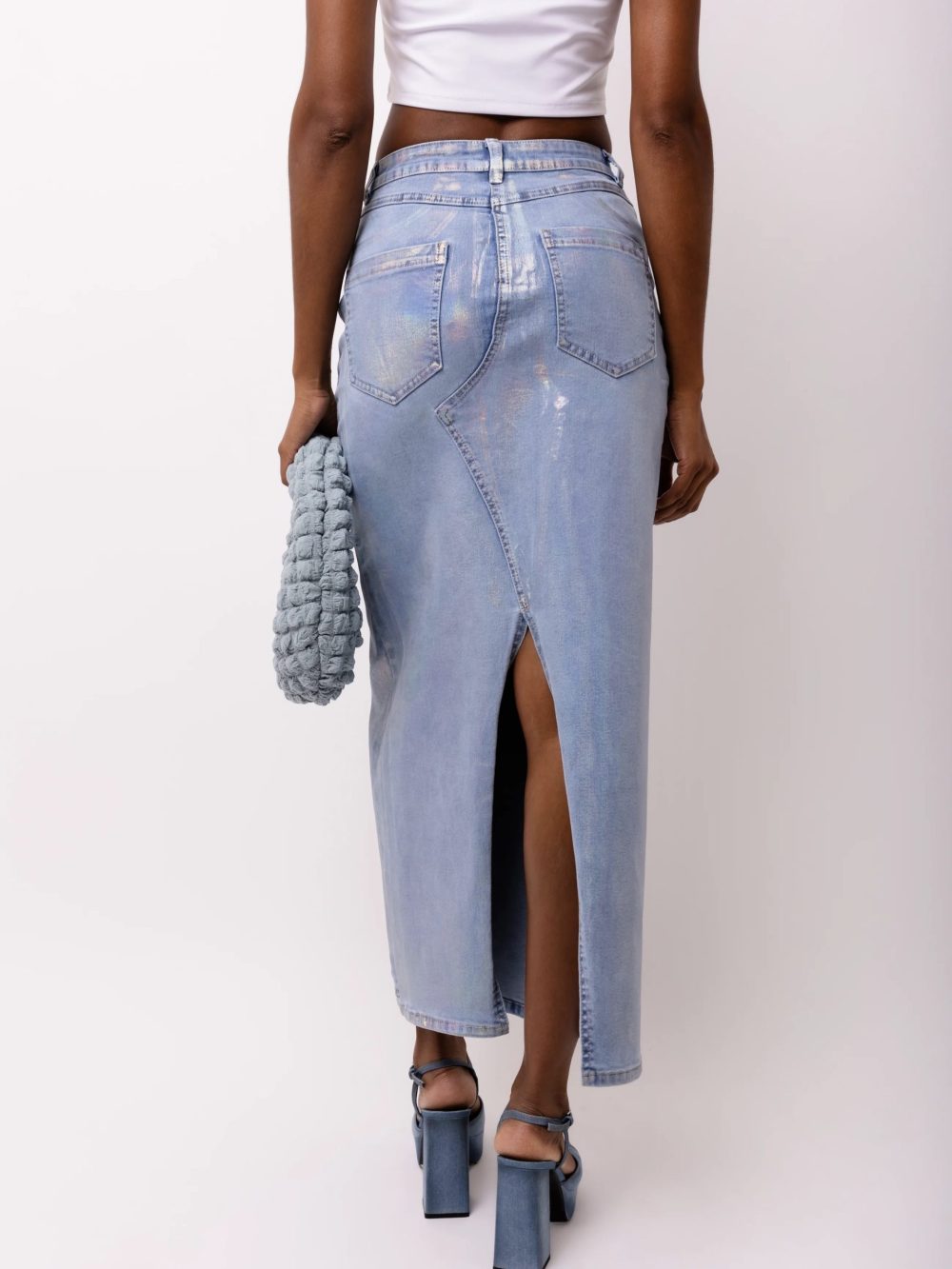Mimi Denim Metallic Skirt