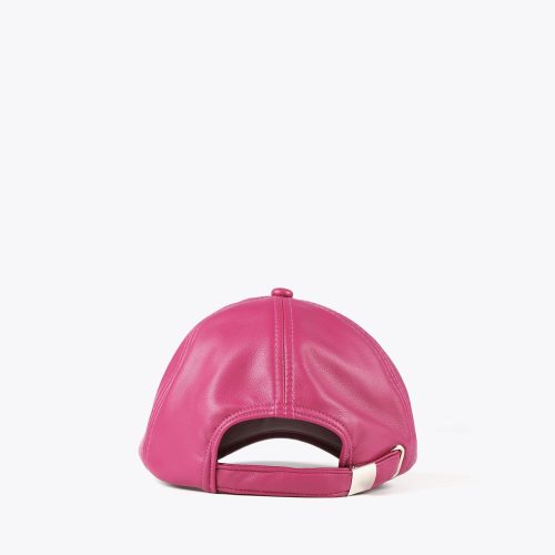 Pink Faux Leather Hat