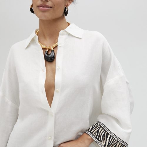 Linen Shirt With Border