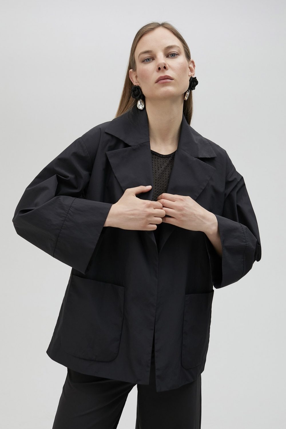 Technical Blazer With Kimono Sleeves