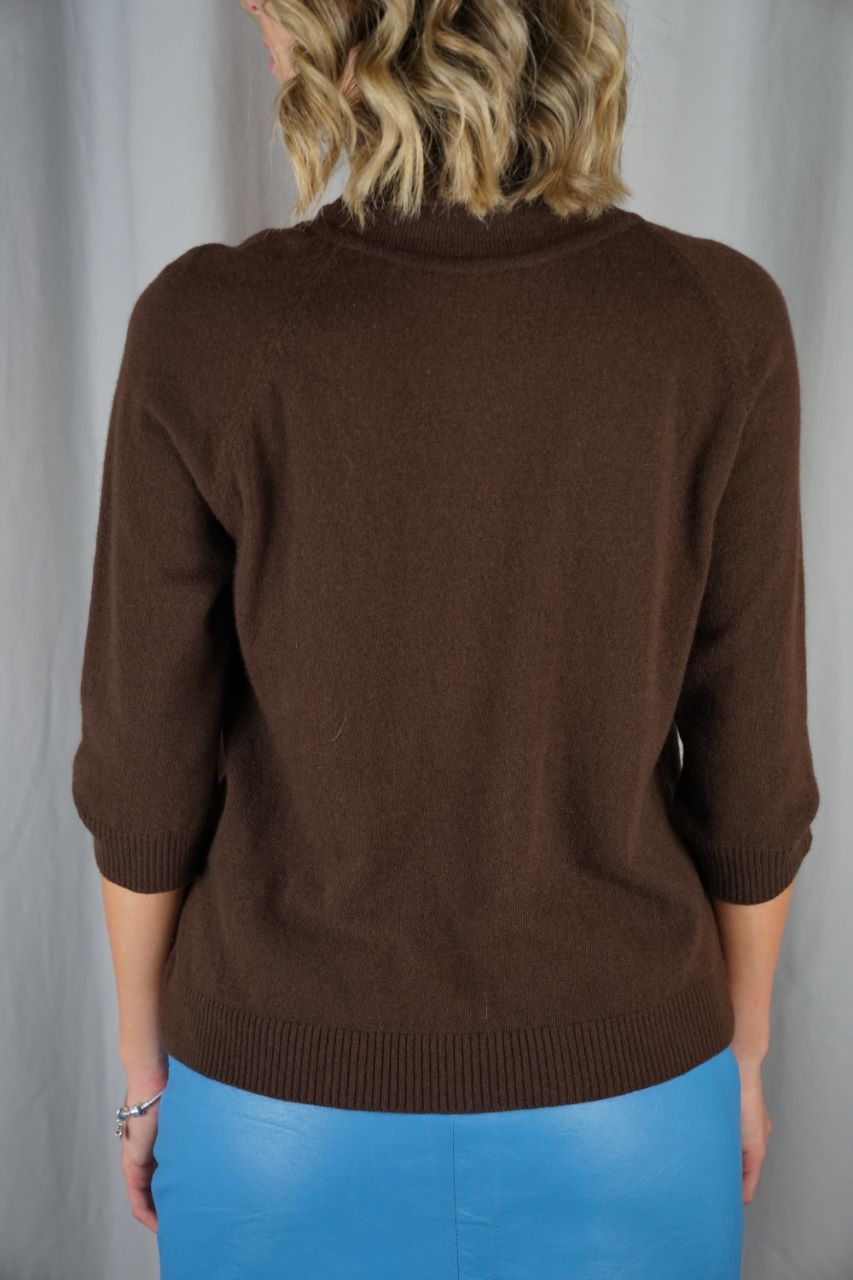 Brown Turtleneck Blouse