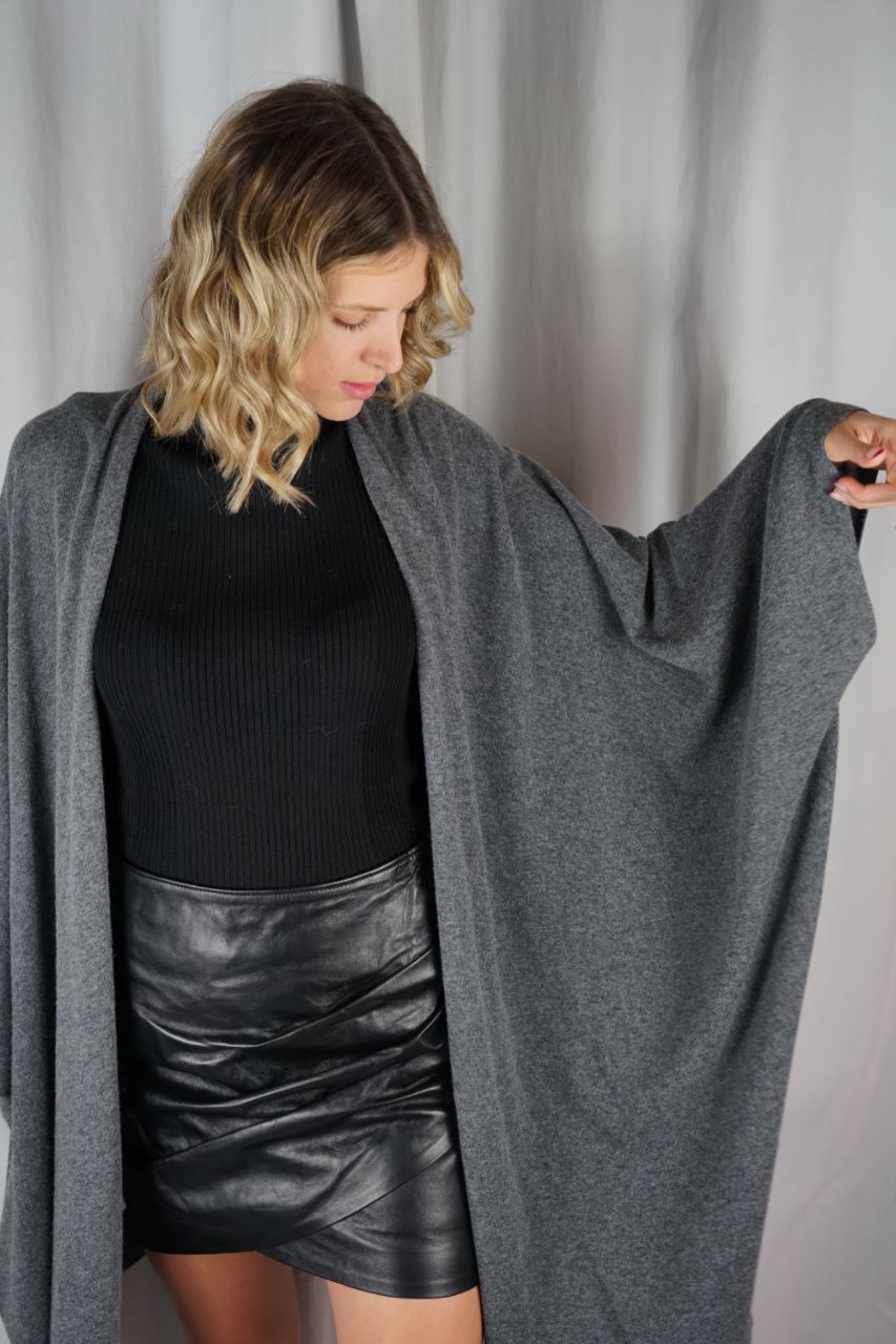 Asymmetry Grey Cardigan